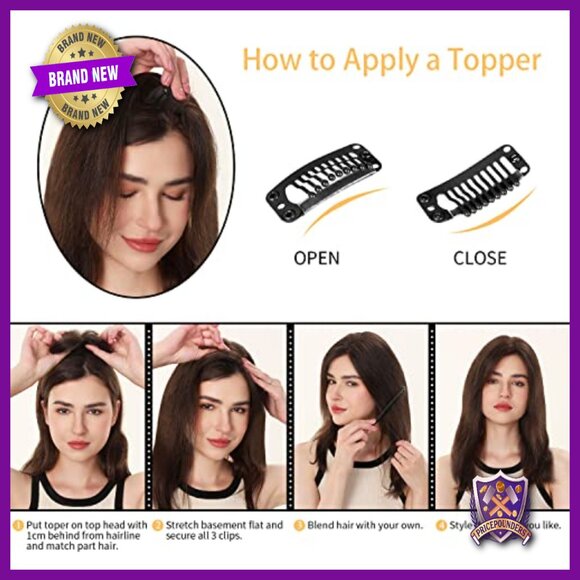10 Inch Real Human Hair Topper for Thinning Hair, 360° Coverage main image 4